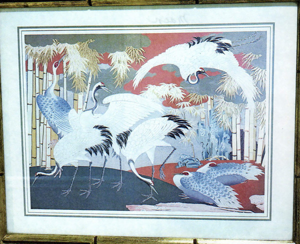 White Cranes and Bamboo
