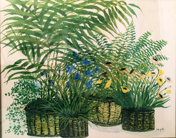 Four Wicker Baskets of Greens by Ida Pellei