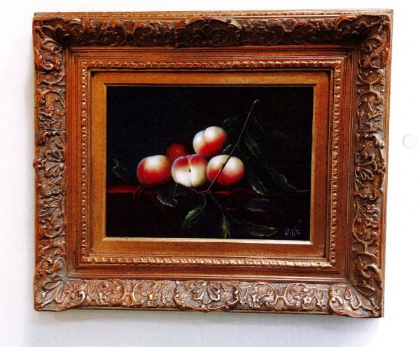 Five Peaches with Long Twig and Leaves by W. Vito