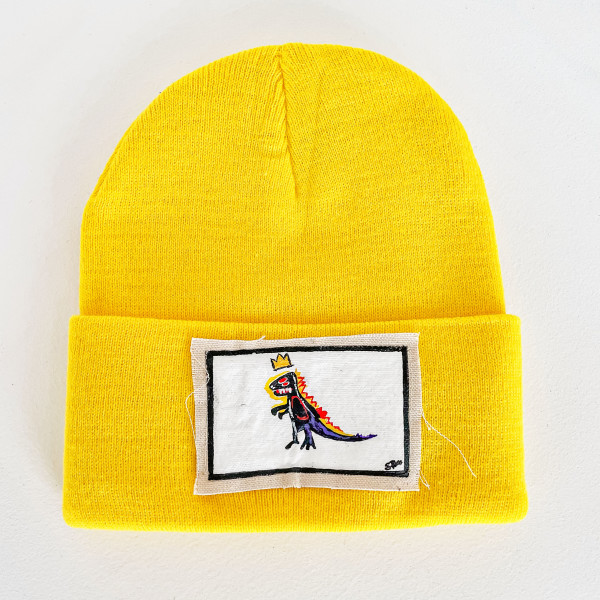 Basquiat Dino - Yellow Knit by Samantha Turner