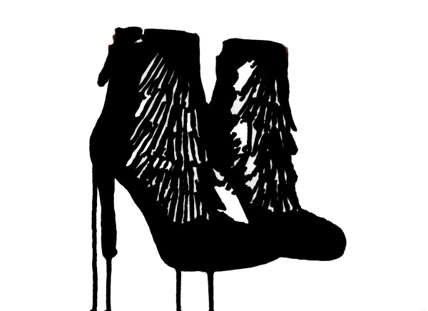 Heeled Boots with Fringe by Laura Collins