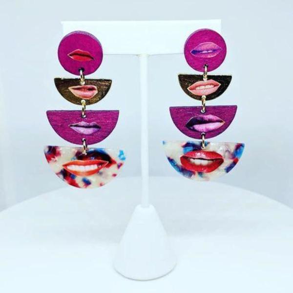 Purple EcLips (earrings) by Laura Collins
