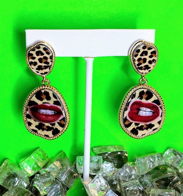 Hot Goss in Leopard (earrings) by Laura Collins