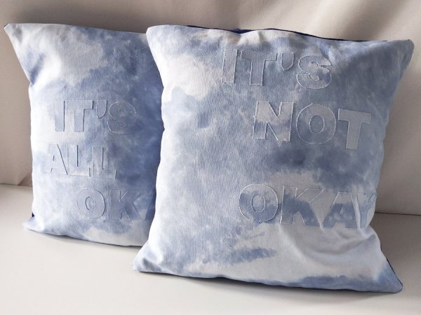 It's all okay/It's not okay pillow by Savannah Jubic