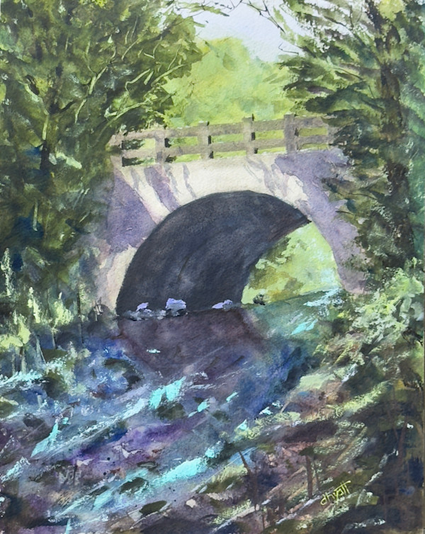 Bridge Over Gulpha Creek en plein air by David G. Hyatt, Image 3.