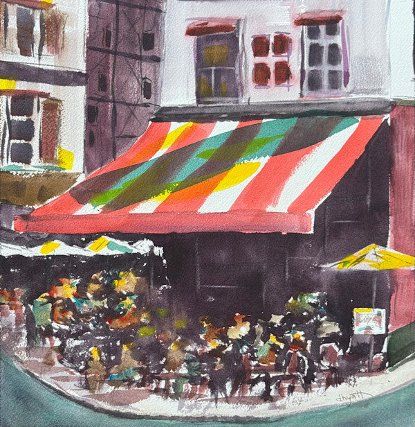 Lively Paris Cafe by David G. Hyatt