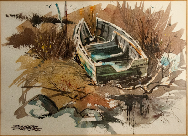 Watercolor Dock Scene by Spencer Crooks, Image 1.