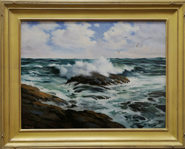 Heavy Surf with Gulls by Harley Bartlett, Image 1.