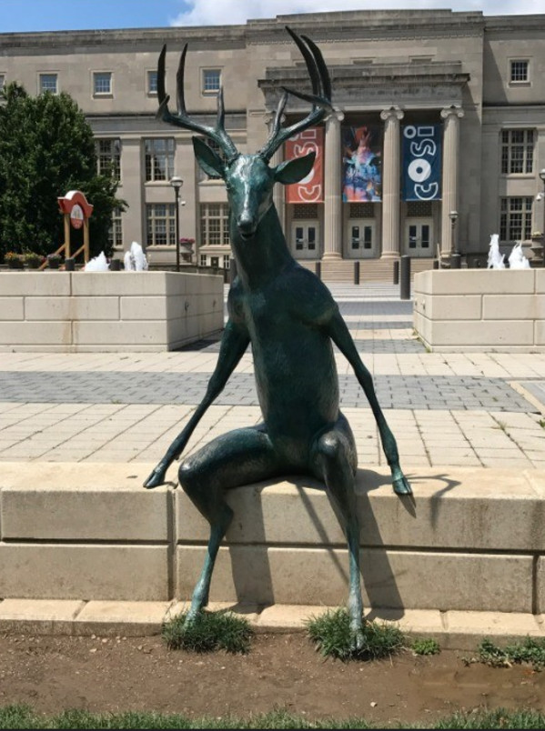 Scioto Lounge I At the River (Sitting Deer) by Terry Allen