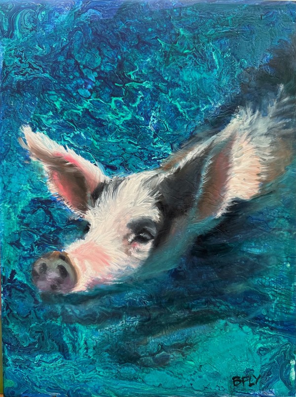 Swimming Pig by Susan Butterfly-Ebert
