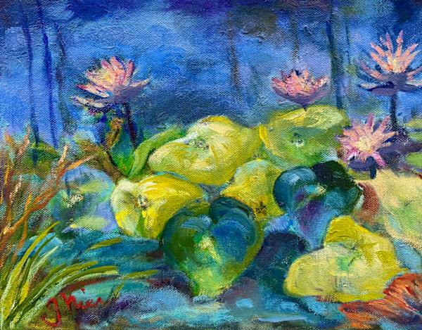 Lotus Flower in Balboa Park Pond by Joan Nies
