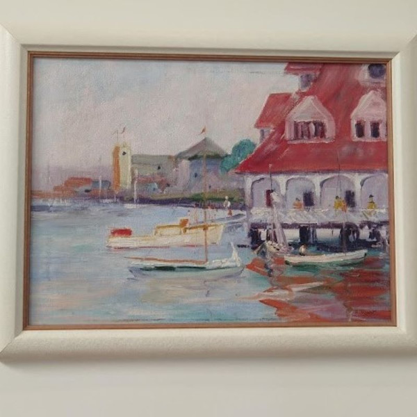 Coronado Boathouse with View of Tent City by Bess Gilbert
