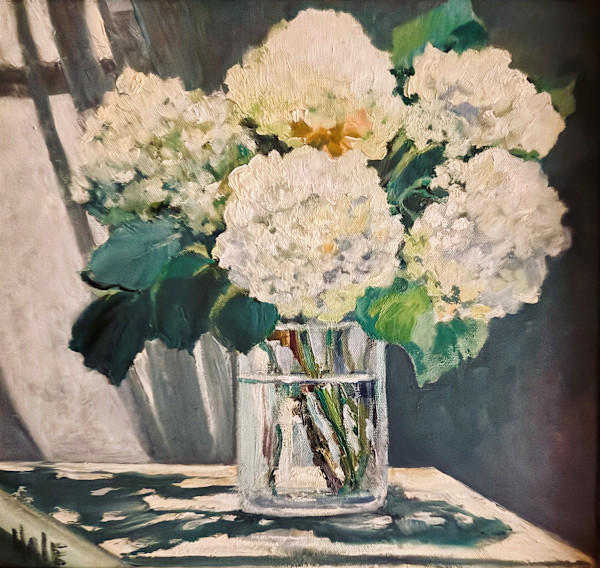 White Hydrangeas by Mary Hale
