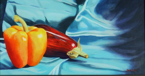 Eggplant and Pepper by Debi Davis