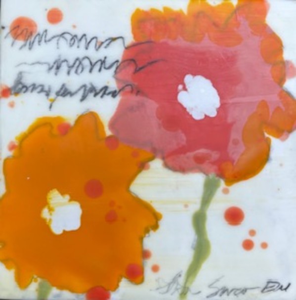 Mostly Orange Flowers by Lisa Sweo Eul