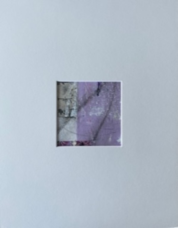 4 x 4 Purple Taupe Matted Canvas 1 by Lisa Sweo Eul