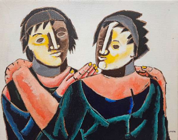 Twenty Sixth Two Women with Shawls by Lar Landa