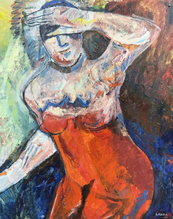 Woman Shielding Her Eyes by Lar Landa