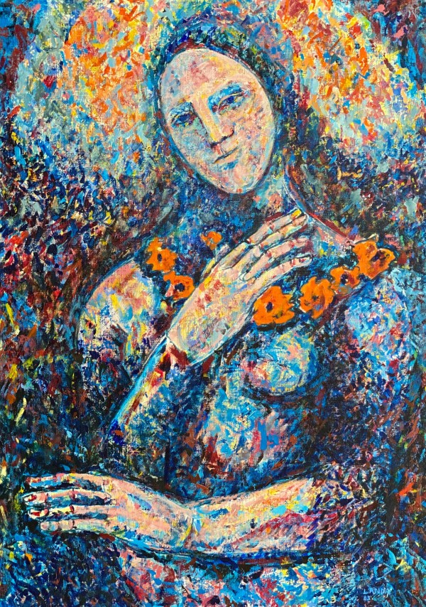 Woman with Flowers by Lar Landa