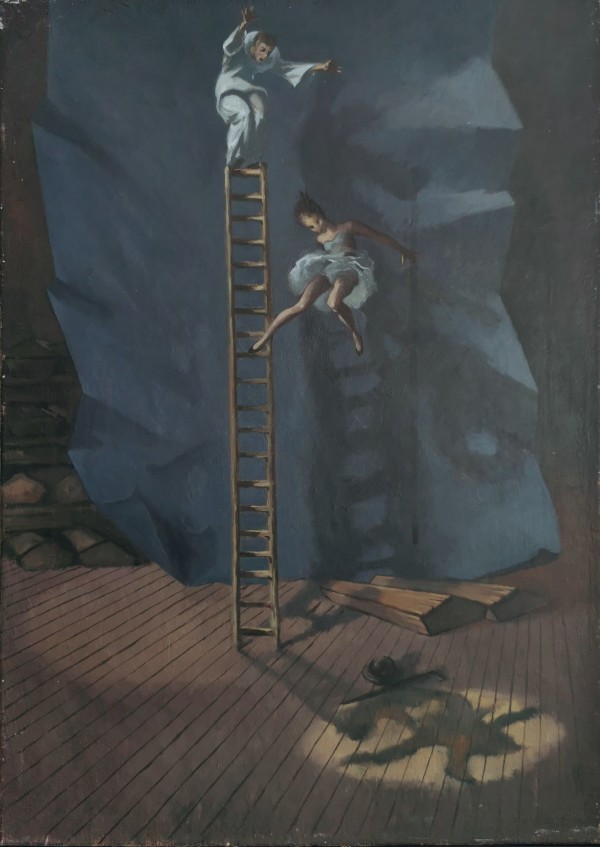The ladder act by Albertus Gerardus Knupker
