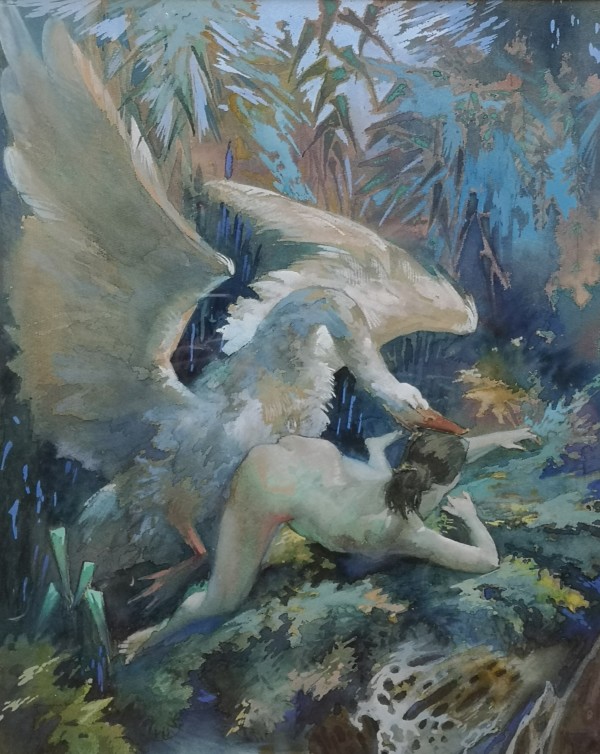 Leda and the swan by Albertus Gerardus Knupker