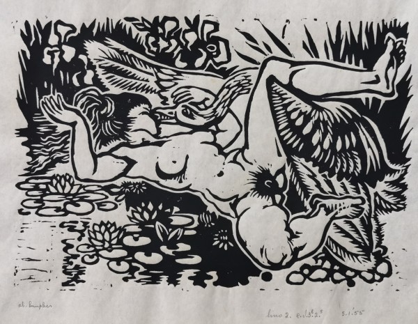 Leda and the swan by Albertus Gerardus Knupker