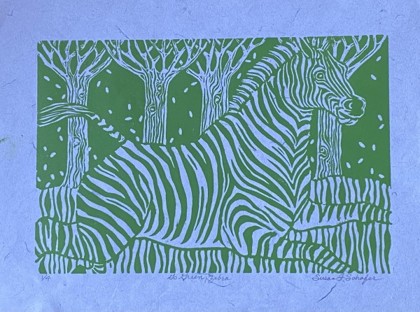 Go Green, Zebra 1/4 by Susan F. Schafer
