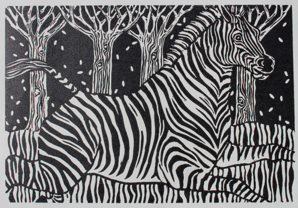 Run, Zebra, limited edition 30/30 by Susan F. Schafer