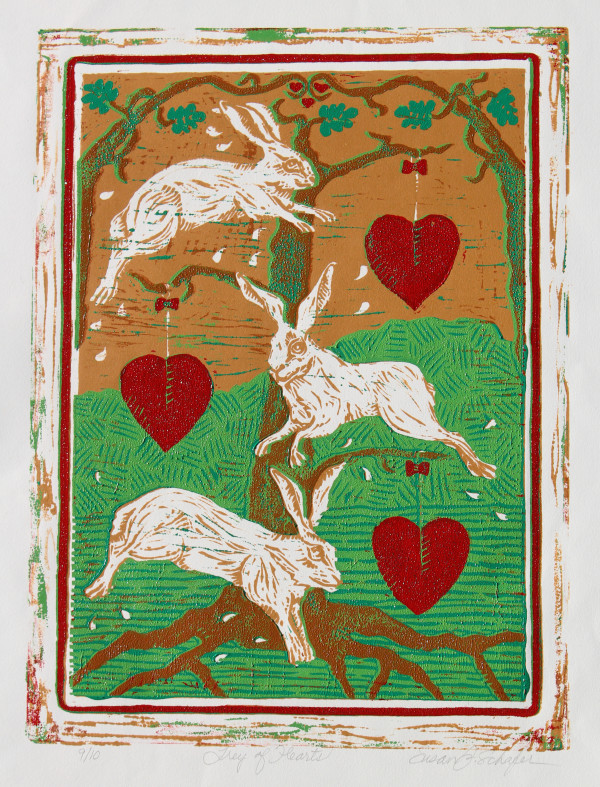 Trey of Hearts 1/10 by Susan F. Schafer