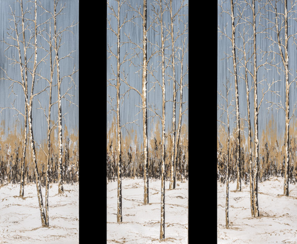 Aspens in the Snow, triptych  #11 by Tara Novak