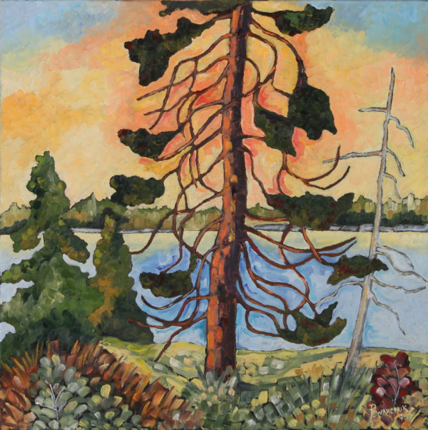 September Sky with Pine by Leon Pewarchuk