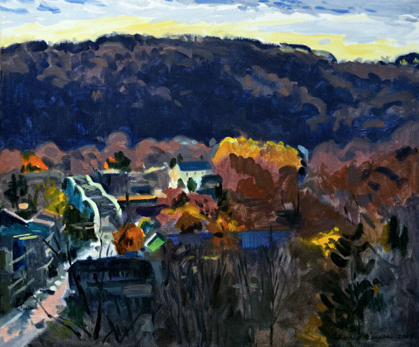 Town in a Valley (Milford, NJ) by John Schmidtberger
