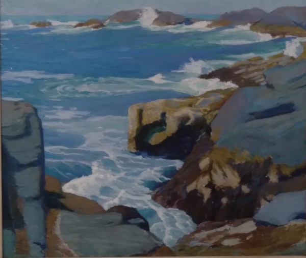 Rocks & Waves at Monhegan Island by Helen E. Moseley