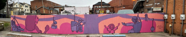 Untitled (Fence Mural on Winborne Rd) by Tandem (Libby and Josh Nolan-Shafer)