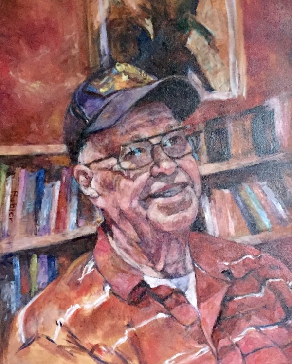 Bud at the Taubman Library by Helen Hubler