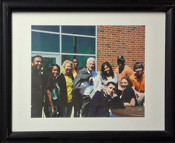 Dr. Snyder With Students by Unknown