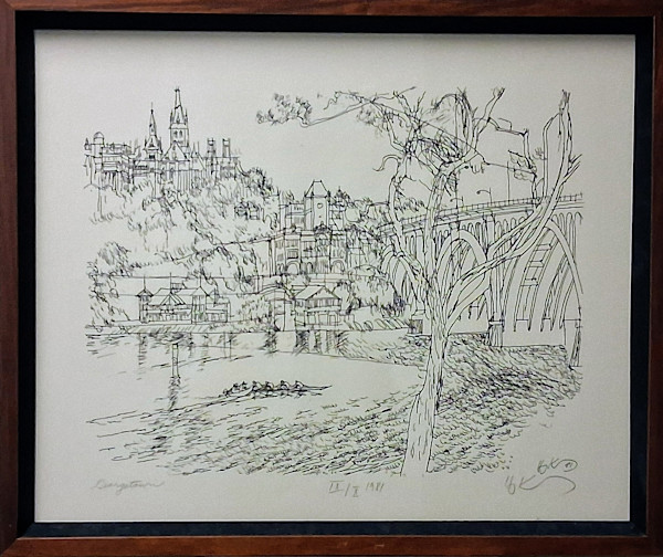 Georgetown University, View from Key Bridge by Henry Koerner