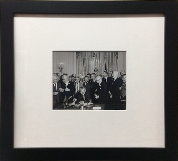 President Johnson Signs the Civil Rights Act of 1964 by Associated Press Wire Photo