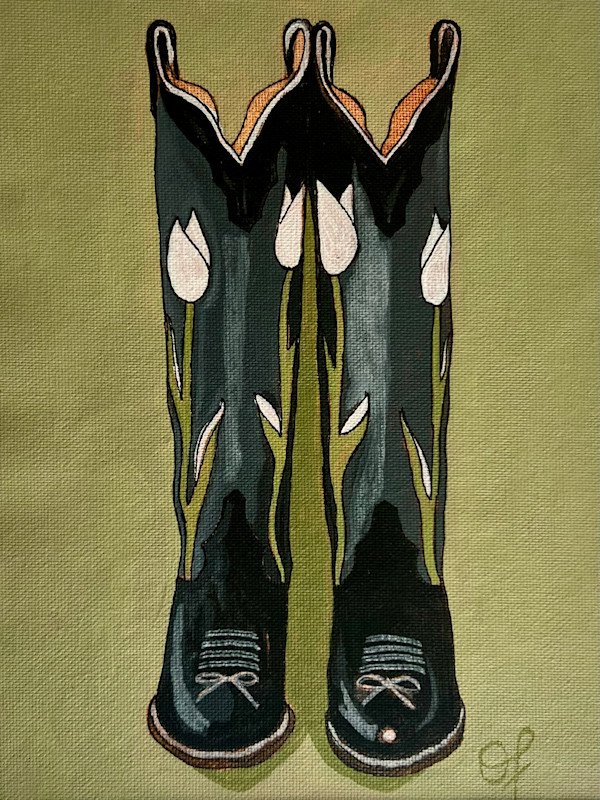 Black tulip boots by Olivia Franklin, Image 1.
