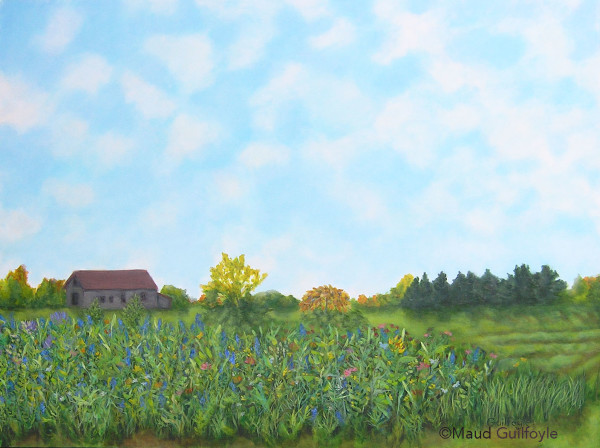 Old Hook Farm and Fields by Maud Guilfoyle