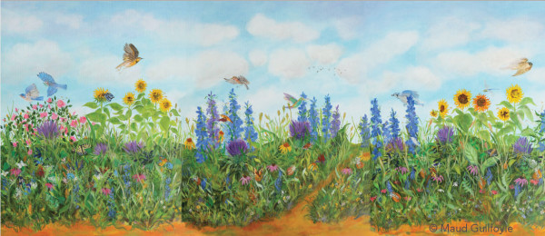 Summer Meadow Triptych by Maud Guilfoyle