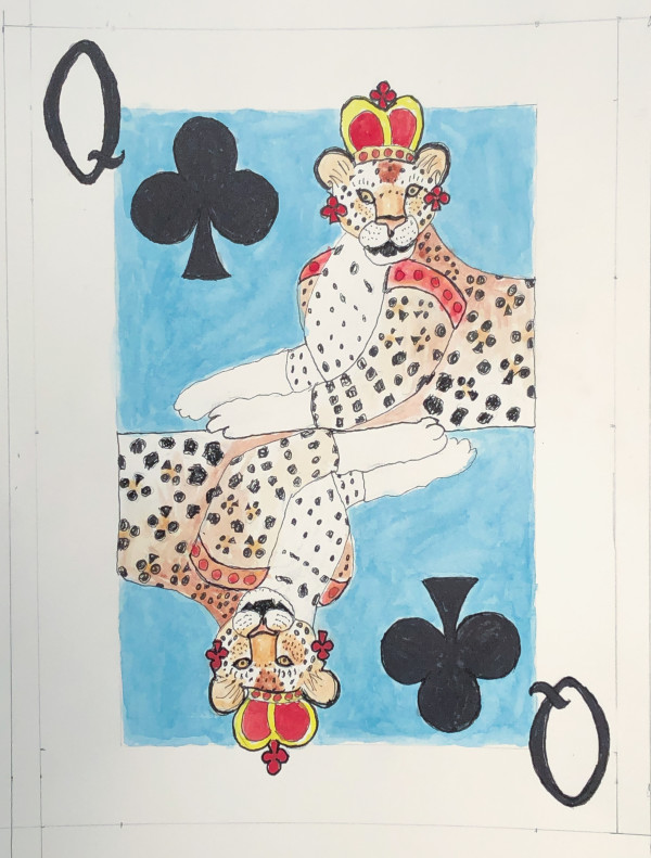 African Cats Playing Cards: Leopard Queen