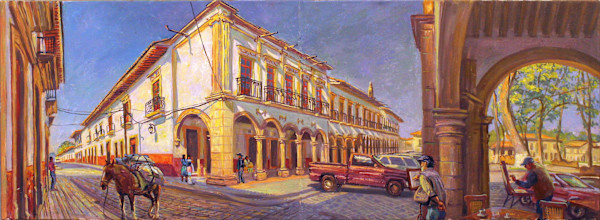 Painting in Plaza Don Vasco de Quiroga by Anthony Holdsworth