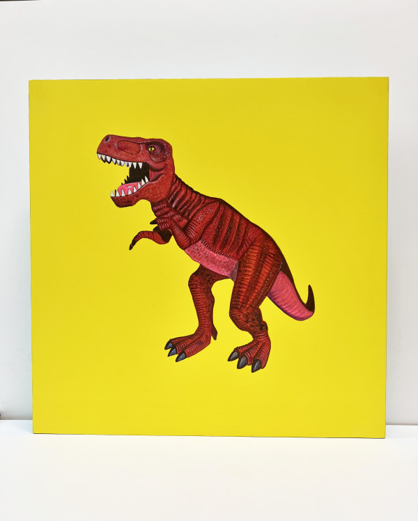 Big Rex - Red on Yellow by Colleen Critcher