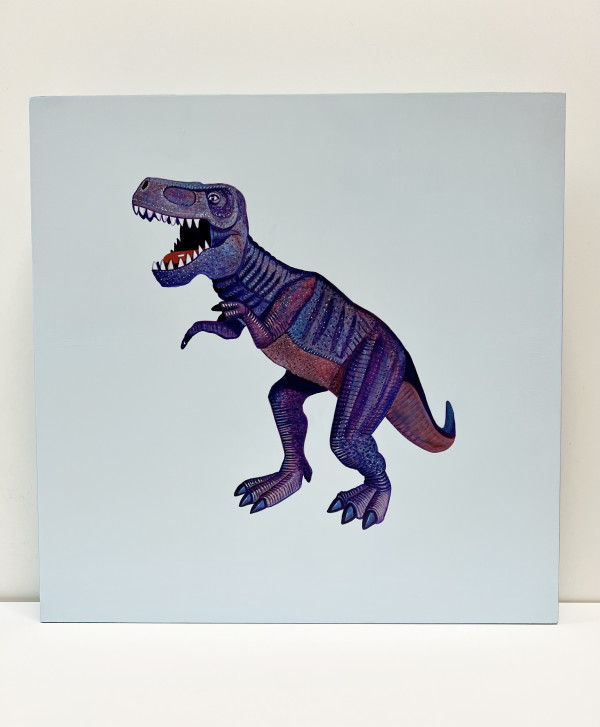 Big Rex - Violet on Pale Blue by Colleen Critcher