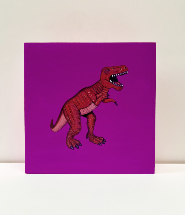 Lil Rex - Red on Violet Pink by Colleen Critcher
