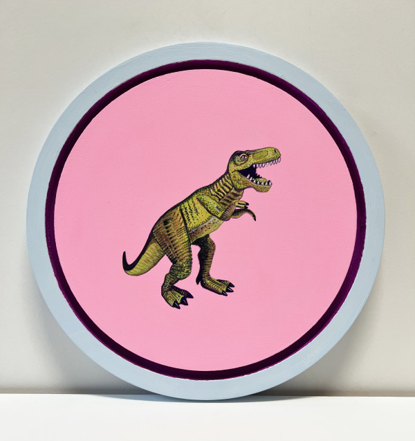 Tondo Rex - Yellow on Baby Pink by Colleen Critcher