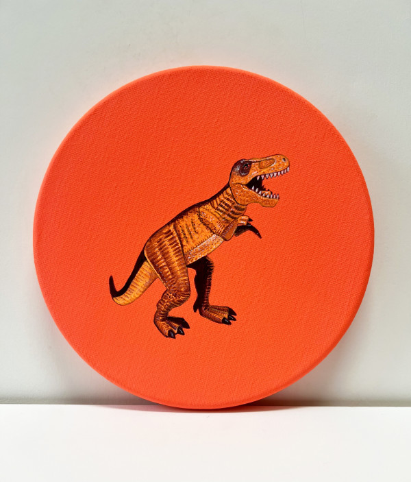Tondo Rex - Orange on Red Orange by Colleen Critcher