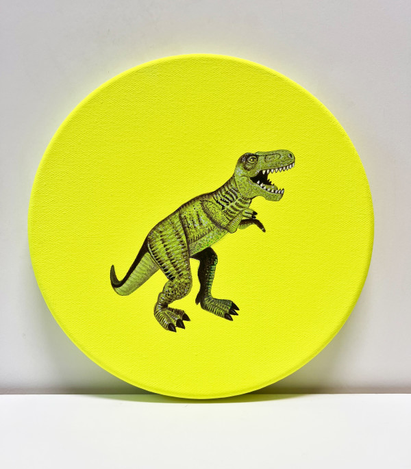 Tondo Rex - Yellow Green on Yellow by Colleen Critcher