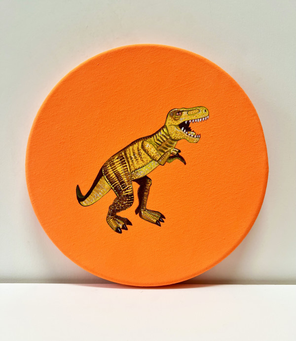 Tondo Rex - Yellow on Orange by Colleen Critcher